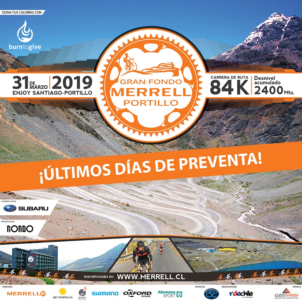 Aprovecha los ultimos dias de preventa del Gran Fondo Merrell Portillo 2019 Ridechile.cl