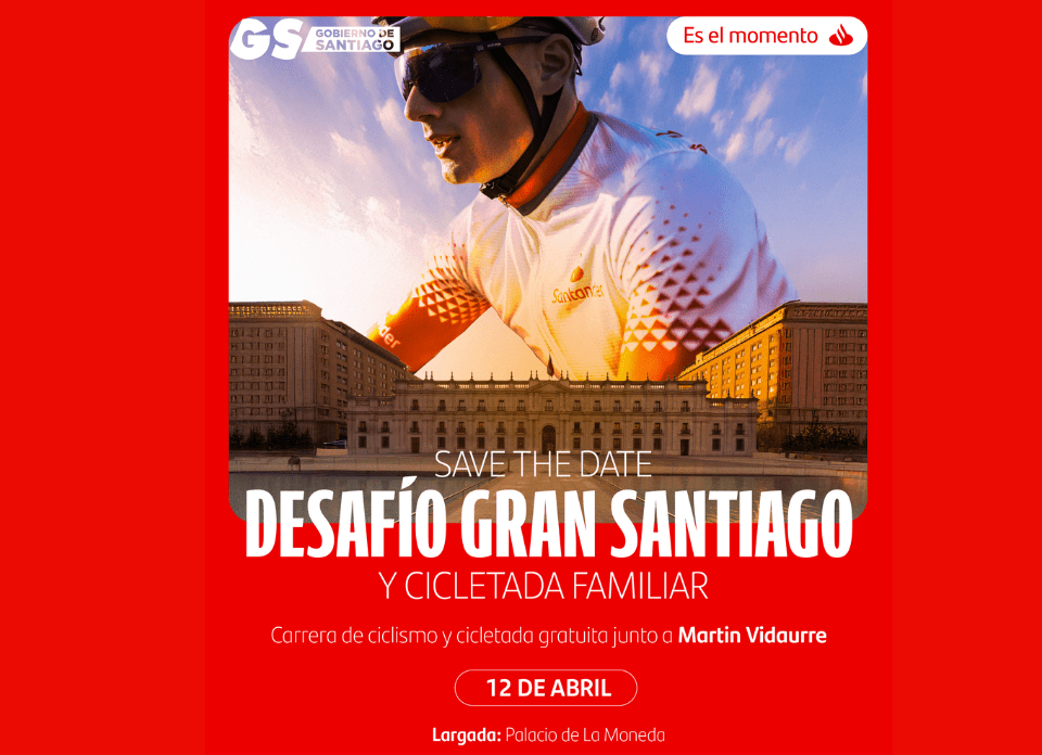 Nuevo evento: Se viene el Gran Desafío Santiago 2026 junto a Martín Vidaurre y Santander